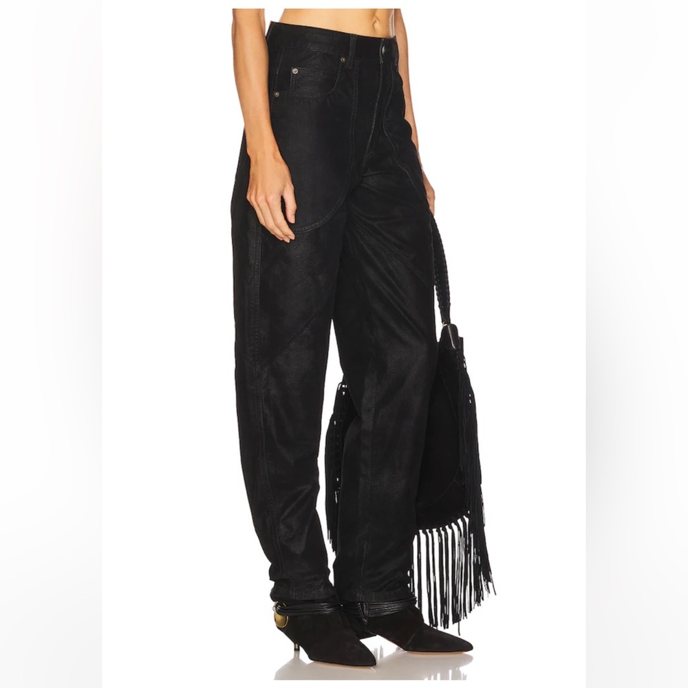 Isabel Marant Etoile Kelvina Velvet Suede Black Women's Pants